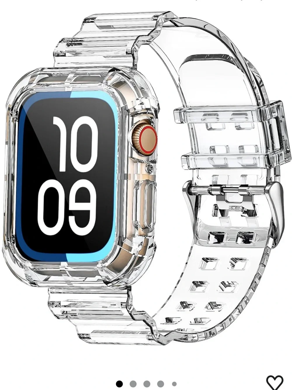 Set of 3 Apple Watch Series 7 45MM Straps in Clear, Clear Black, Pink Sparkle
